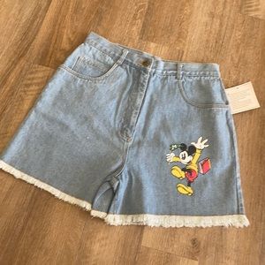 Vintage Disney Mickey & Co Graphic Denim Shorts NWT